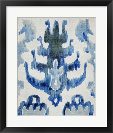 Framed Sapphire Ikat IV Print