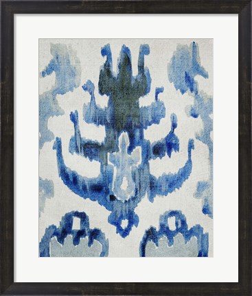 Framed Sapphire Ikat IV Print