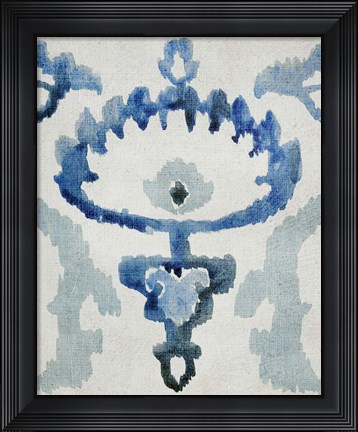 Framed Sapphire Ikat VI Print