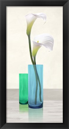 Framed Callas in crystal vases I Print