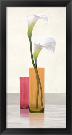 Framed Callas in crystal vases II Print