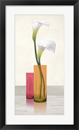 Framed Callas in crystal vases II Print