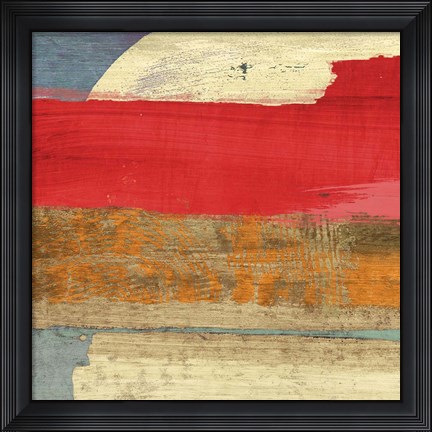 Framed Moon Rising from the Crimson Sky I Print
