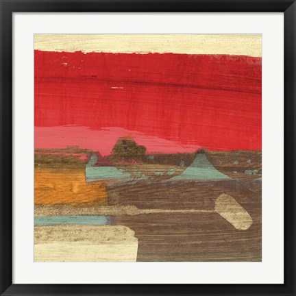 Framed Moon Rising from the Crimson Sky II Print