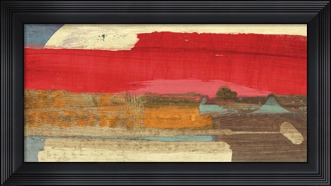 Framed Moon Rising from the Crimson Sky Print