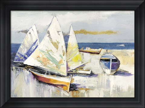 Framed Barche Sulla Spiaggia Print