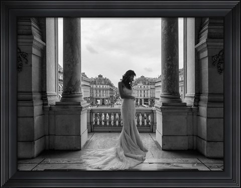 Framed Balcony on a Boulevard, Paris Print