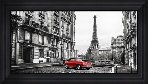 Framed Roadster in Paris (Rouge) Print