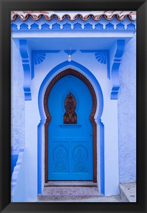 Framed Morocco, Chefchaouen A Traditional Door Print