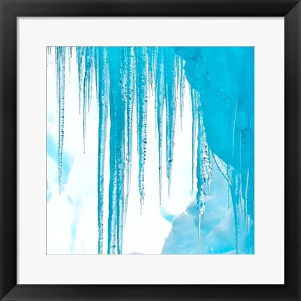 Framed Antarctica Close-Up Of An Iceberg With Icicles Print