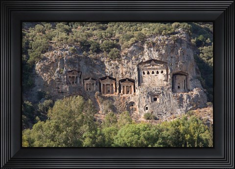Framed Turkey, Dalyan, Mugla Province The Six Lycian Rock-Cut Tombs Print