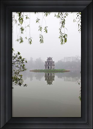 Framed Hanoi Lake, Hanoi, North Vietnam, Pagoda Print