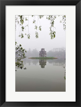 Framed Hanoi Lake, Hanoi, North Vietnam, Pagoda Print