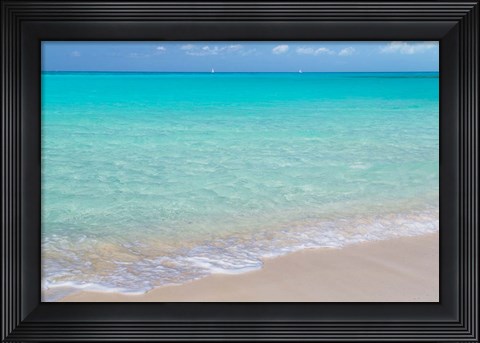 Framed Bahamas, Little Exuma Island Ocean Surf And Beach Print