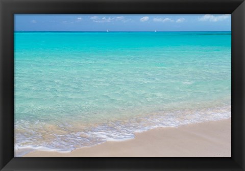 Framed Bahamas, Little Exuma Island Ocean Surf And Beach Print