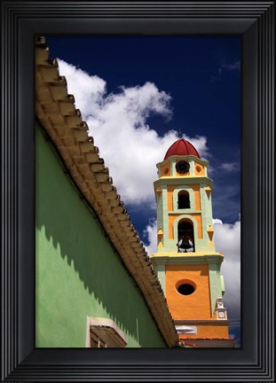 Framed Cuba, Trinidad Iglesia Y Convento De San Francisco Belltower Print