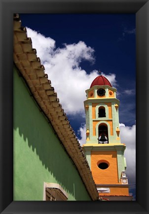 Framed Cuba, Trinidad Iglesia Y Convento De San Francisco Belltower Print