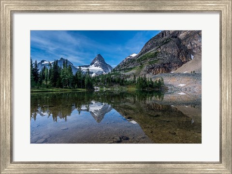 Framed Mount Assiniboine Reflected In Sunburst Lake Print