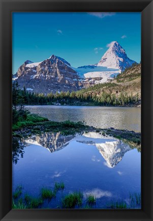 Framed Mount Assiniboine And Mount Magog As Seen From Sunburst Lake Print