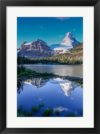 Framed Mount Assiniboine And Mount Magog As Seen From Sunburst Lake Print