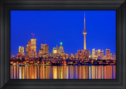 Framed Toronto Skyline At Dusk Print