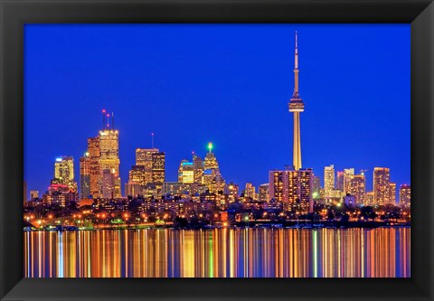 Framed Toronto Skyline At Dusk Print