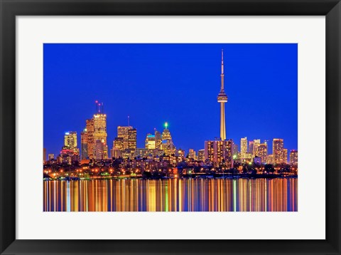 Framed Toronto Skyline At Dusk Print