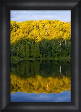 Framed Canada, Quebec, Lake Long Pond Sunset Reflection Print