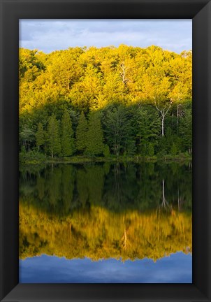 Framed Canada, Quebec, Lake Long Pond Sunset Reflection Print