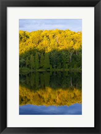 Framed Canada, Quebec, Lake Long Pond Sunset Reflection Print