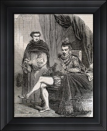 Framed HENRY III Of France (1551-1589) Showing The Monk Jacobo Clement Print
