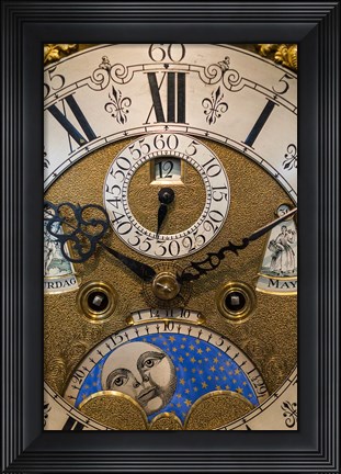 Framed Germany, Furtwangen, Detail Of 19th Century Antique Clock Face Print