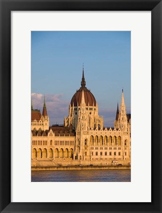 Framed Hungary, Budapest Parliament Building On Danube River Print