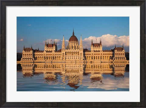 Framed Hungary, Budapest Parliament Building On Danube River Print