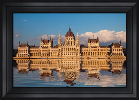 Framed Hungary, Budapest Parliament Building On Danube River Print