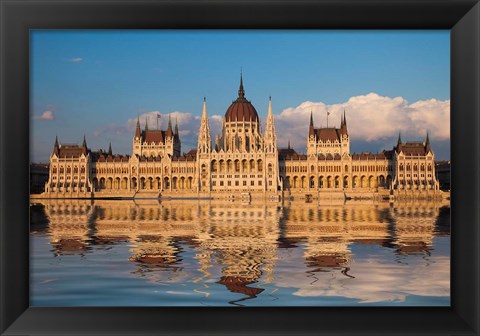 Framed Hungary, Budapest Parliament Building On Danube River Print