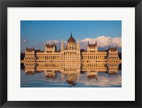Framed Hungary, Budapest Parliament Building On Danube River Print