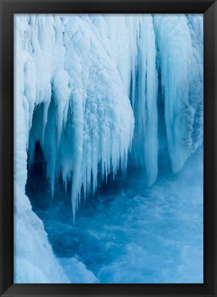 Framed Godafoss Waterfall Of Iceland During Winter Print