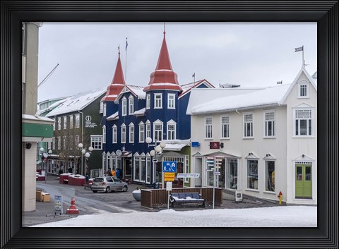 Framed Akureyri, Iceland During Winter Print