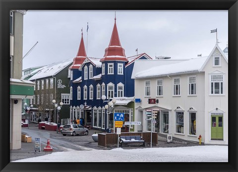Framed Akureyri, Iceland During Winter Print