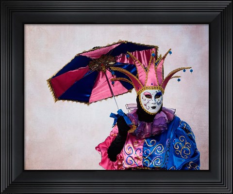 Framed Elaborate Costume For Carnival, Venice, Italy Print
