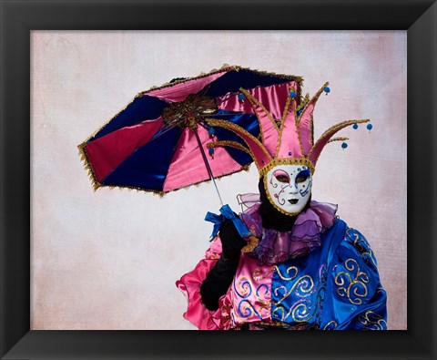 Framed Elaborate Costume For Carnival, Venice, Italy Print