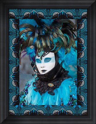 Framed Elaborate Masked Costume For Carnival, Venice, Italy 19 Print