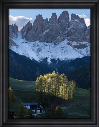 Framed Sankt Magdalena In Villnoess Valley During Autumn Print