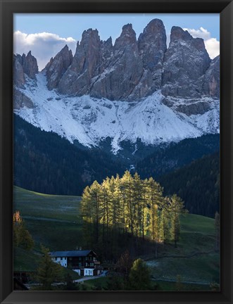 Framed Sankt Magdalena In Villnoess Valley During Autumn Print