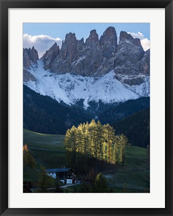 Framed Sankt Magdalena In Villnoess Valley During Autumn Print