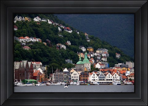 Framed Norway, Bergen Bergen Harbour Print