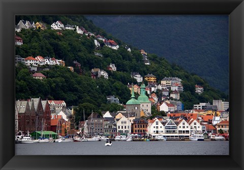 Framed Norway, Bergen Bergen Harbour Print