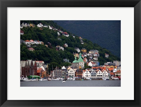 Framed Norway, Bergen Bergen Harbour Print