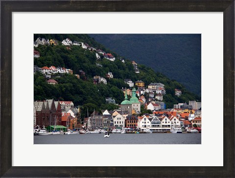 Framed Norway, Bergen Bergen Harbour Print
